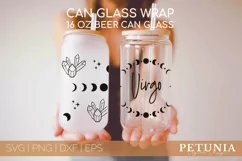 Zodiac Sign svg being used as a beer can glass wrap