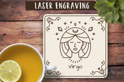 Virgo Zodiac coasters laser engraving Laser glowforge