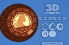 Virgo Zodiac Layered Laser Cut Product Image 1