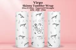 Virgo zodiac skinny tumbler sublimation wrap with high resolution and transparant background are for 20oz and 30oz skinny tumbler