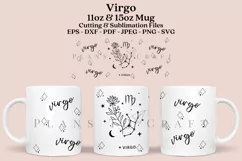 virgo zodiac star sign coffee mug sublimation wrap glass mug wrap svg presized for 11oz and 15oz glass ready to cut and sublimation files