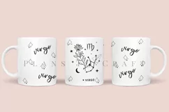 virgo zodiac star sign coffee mug sublimation wrap glass mug wrap svg presized for 11oz and 15oz glass ready to cut and sublimation files