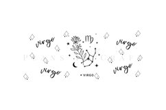 virgo zodiac star sign libbey beer can glass full wrap svg presized template for 16oz and 20oz glass for Cricut Silhouette and sublimation