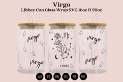virgo zodiac star sign libbey beer can glass full wrap svg presized template for 16oz and 20oz glass for Cricut Silhouette and sublimation