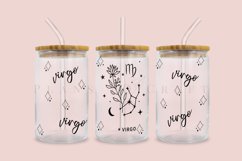 virgo zodiac star sign libbey beer can glass full wrap svg presized template for 16oz and 20oz glass for Cricut Silhouette and sublimation