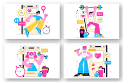 10 Virtual Fitness App Promotion Illustration Product Image 2