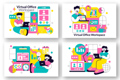 10 Virtual Office Workspace Illustration Product Image 3