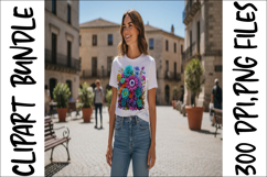 Colorful Yarn Flower Clipart Bundle - Crochet Floral Bouquet Product Image 16