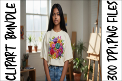 Colorful Yarn Flower Clipart Bundle - Crochet Floral Bouquet Product Image 12