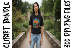 Colorful Yarn Flower Clipart Bundle - Crochet Floral Bouquet Product Image 13