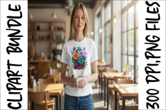 Colorful Yarn Flower Clipart Bundle - Crochet Floral Bouquet Product Image 17