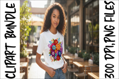 Colorful Yarn Flower Clipart Bundle - Crochet Floral Bouquet Product Image 18