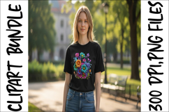 Colorful Yarn Flower Clipart Bundle - Crochet Floral Bouquet Product Image 19