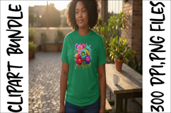 Colorful Yarn Flower Clipart Bundle - Crochet Floral Bouquet Product Image 20