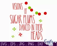 Visions Of Sugar Plums Christmas Farmhouse Sign Svg Product Image 2