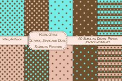 Retro Style Stripes, Stars and Dots Seamless Pattern Set Product Image 2