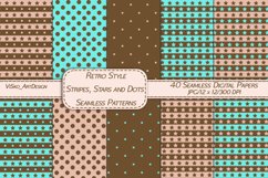 Retro Style Stripes, Stars and Dots Seamless Pattern Set Product Image 5