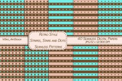 Retro Style Stripes, Stars and Dots Seamless Pattern Set Product Image 4