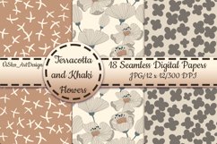 Khaki Terracotta Floral Seamless Pattern Product Image 5