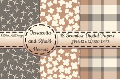 Khaki Terracotta Floral Seamless Pattern Product Image 2