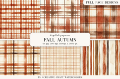 Fall Autumn Watercolor Digital Papers Backgrounds Product Image 1