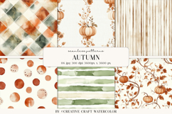 Autumn Watercolor Seamless Pattern Backgrounds Product Image 1