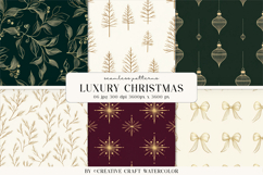 Luxury Christmas Seamless Patterns Watercolor Digital Paper Product Image 1