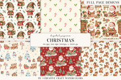 Vintage Santa Christmas Workshop Digital Paper Backgrounds Product Image 1