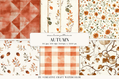 Autumn Watercolor Seamless Pattern Backgrounds Product Image 1