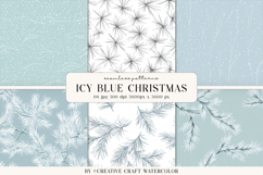 Icy Blue Christmas Seamless Patterns Winter Digital Paper Product Image 1