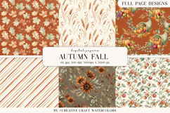 Autumn Fall Digital Paper, Thanksgiving Backgrounds Designs Product Image 1