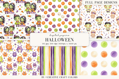 Cute Halloween Monsters, Color Digital Papers Product Image 1