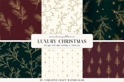 Luxury Christmas Seamless Patterns Watercolor Digital Paper Product Image 1