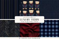 Luxury Teddy Christmas Seamless Patterns Digital Paper Product Image 1
