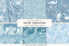Snow Princess Seamless Patterns Winter Digital Paper Product Image 1