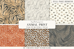 Animal Print Watercolor Digital Papers Backgrounds Product Image 1