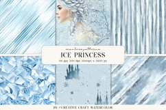 Ice Princess Vintage Seamless Patterns Winter Digital Paper Product Image 1