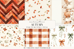 Autumn Watercolor Seamless Pattern Backgrounds Product Image 1