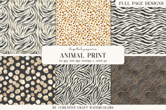 Animal Print Watercolor Digital Papers Backgrounds Product Image 1