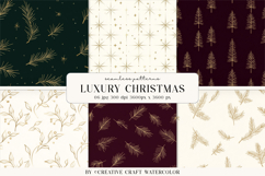 Luxury Christmas Seamless Patterns Watercolor Digital Paper Product Image 1