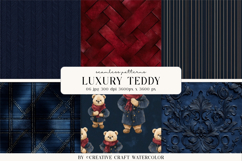 Luxury Teddy Christmas Seamless Patterns Digital Paper Product Image 1