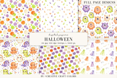 Cute Halloween Monsters, Color Digital Papers Product Image 1