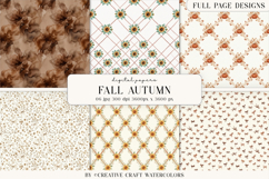 Fall Autumn Watercolor Digital Papers Backgrounds Product Image 1