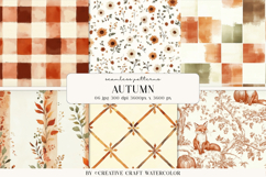 Autumn Watercolor Seamless Pattern Backgrounds Product Image 1