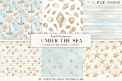 Cute Under The Sea Digital Paper Pastel Ocean Background Product Image 1