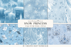 Snow Princess Seamless Patterns Winter Digital Paper Product Image 1