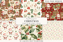 Vintage Santa Christmas Workshop Digital Paper Backgrounds Product Image 1