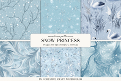 Snow Princess Seamless Patterns Winter Digital Paper Product Image 1