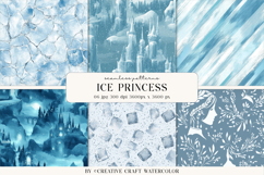 Ice Princess Vintage Seamless Patterns Winter Digital Paper Product Image 1