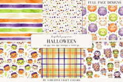 Cute Halloween Monsters, Color Digital Papers Product Image 1